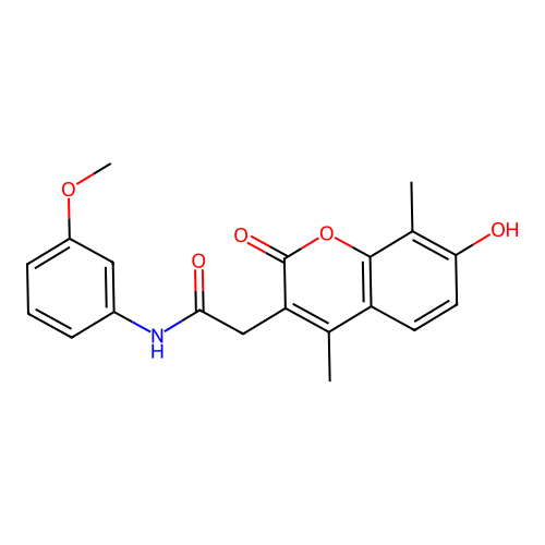 2-(7-hydroxy-4,8-dimethyl-2-oxo-2H-chromen-3-yl)-N-(3-methoxyphenyl)acetamide structure