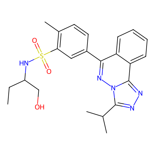 N-(1-hydroxybutan-2-yl)-2-methyl-5-(3-propan-2-yl-[1,2,4]triazolo[3,4-a]phthalazin-6-yl)benzenesulfonamide structure