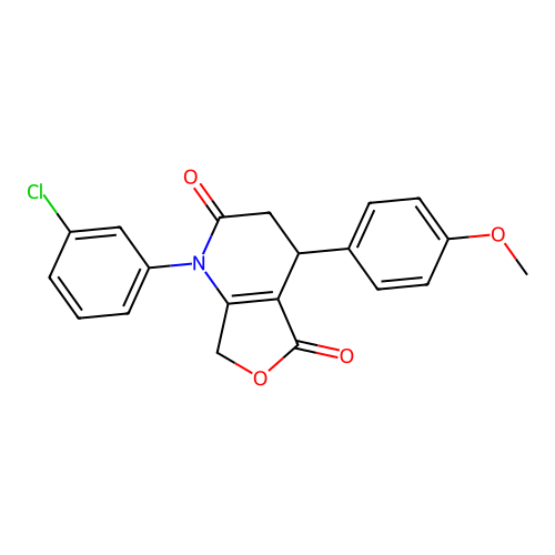 1-(3-chlorophenyl)-4-(4-methoxyphenyl)-3,4-dihydrofuro[3,4-b]pyridine-2,5(1H,7H)-dione structure
