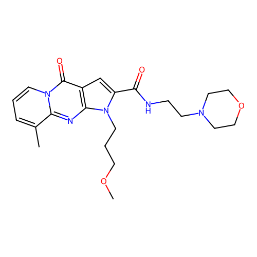 1-(3-methoxypropyl)-9-methyl-N-(2-morpholinoethyl)-4-oxo-1,4-dihydropyrido[1,2-a]pyrrolo[2,3-d]pyrimidine-2-carboxamide structure
