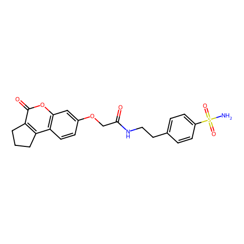 2-((4-oxo-1,2,3,4-tetrahydrocyclopenta[c]chromen-7-yl)oxy)-N-(4-sulfamoylphenethyl)acetamide structure