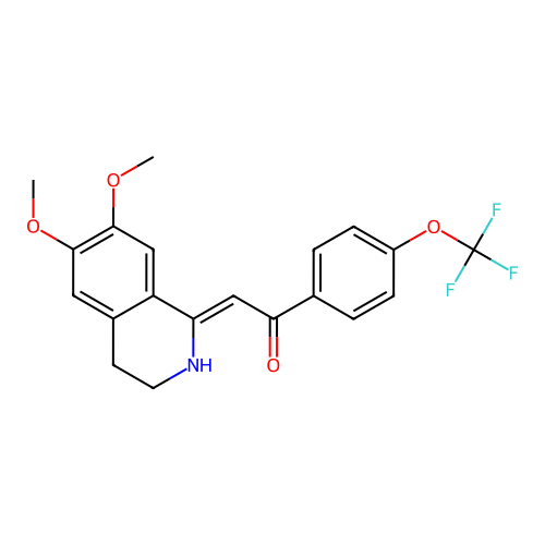 (2Z)-2-(6,7-dimethoxy-3,4-dihydro-2H-isoquinolin-1-ylidene)-1-[4-(trifluoromethoxy)phenyl]ethanone structure