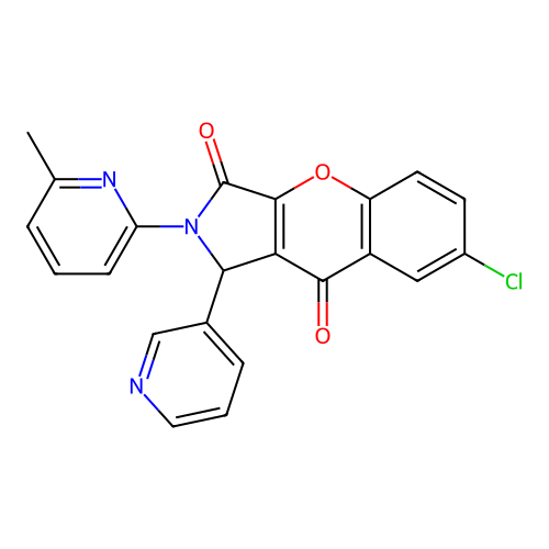 7-chloro-2-(6-methylpyridin-2-yl)-1-(pyridin-3-yl)-1,2-dihydrochromeno[2,3-c]pyrrole-3,9-dione structure