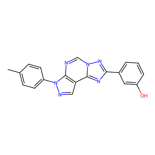 3-[7-(4-methylphenyl)-7H-pyrazolo[4,3-e][1,2,4]triazolo[1,5-c]pyrimidin-2-yl]phenol structure
