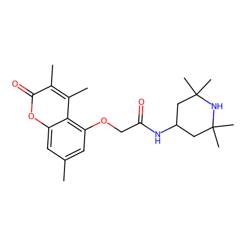 N-(2,2,6,6-tetramethyl-4-piperidyl)-2-(3,4,7-trimethyl-2-oxo-chromen-5-yl)oxy-acetamide structure