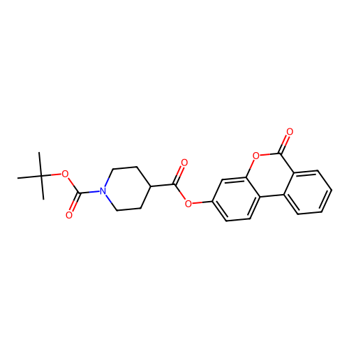 1-tert-butyl 4-(6-oxo-6H-benzo[c]chromen-3-yl) piperidine-1,4-dicarboxylate structure