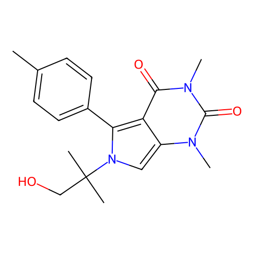 6-(1-hydroxy-2-methylpropan-2-yl)-1,3-dimethyl-5-(4-methylphenyl)-1H-pyrrolo[3,4-d]pyrimidine-2,4(3H,6H)-dione structure