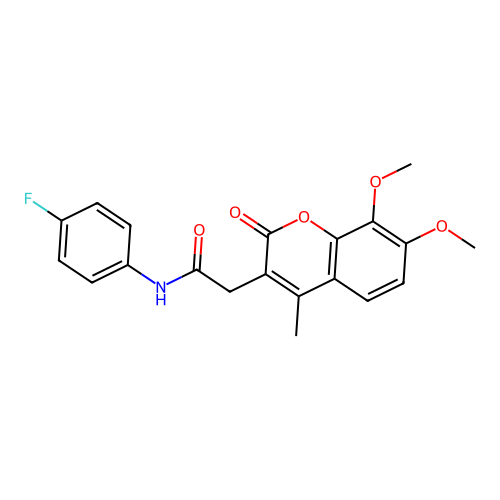 2-(7,8-dimethoxy-4-methyl-2-oxo-2H-chromen-3-yl)-N-(4-fluorophenyl)acetamide structure