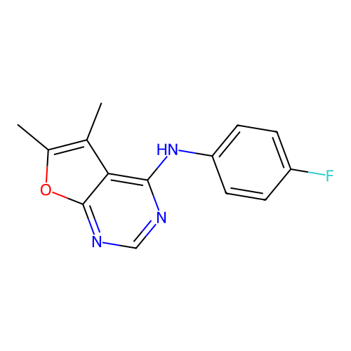N-(4-fluorophenyl)-5,6-dimethylfuro[2,3-d]pyrimidin-4-amine structure