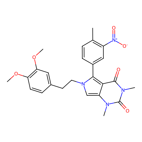 6-(3,4-dimethoxyphenethyl)-1,3-dimethyl-5-(4-methyl-3-nitrophenyl)-1H-pyrrolo[3,4-d]pyrimidine-2,4(3H,6H)-dione structure