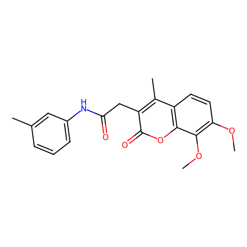 2-(7,8-dimethoxy-4-methyl-2-oxo-2H-chromen-3-yl)-N-(3-methylphenyl)acetamide structure