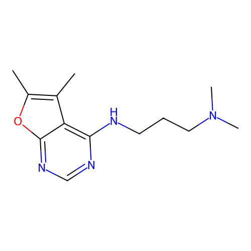 N-(5,6-dimethylfuro[2,3-d]pyrimidin-4-yl)-N',N'-dimethylpropane-1,3-diamine structure