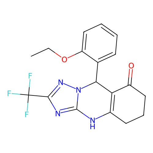 9-(2-ethoxyphenyl)-2-(trifluoromethyl)-5,6,7,9-tetrahydro-[1,2,4]triazolo[5,1-b]quinazolin-8(4H)-one structure