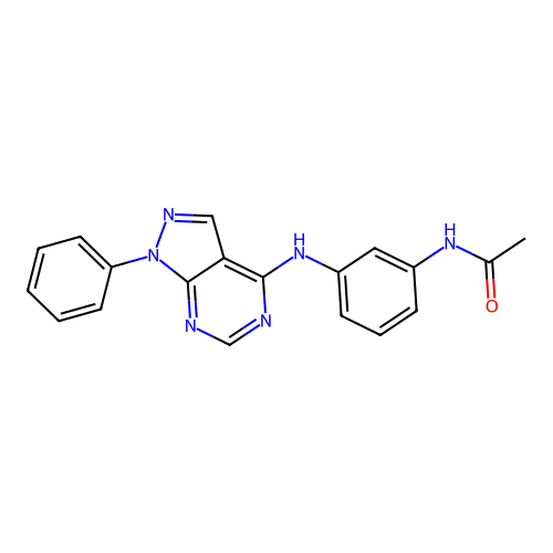 N-(3-((1-phenyl-1H-pyrazolo[3,4-d]pyrimidin-4-yl)amino)phenyl)acetamide structure