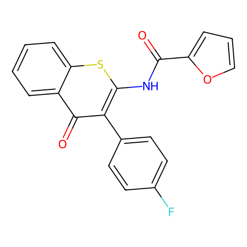 N-(3-(4-fluorophenyl)-4-oxo-4H-thiochromen-2-yl)furan-2-carboxamide structure