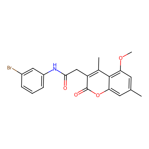 N-(3-bromophenyl)-2-(5-methoxy-4,7-dimethyl-2-oxo-2H-chromen-3-yl)acetamide structure