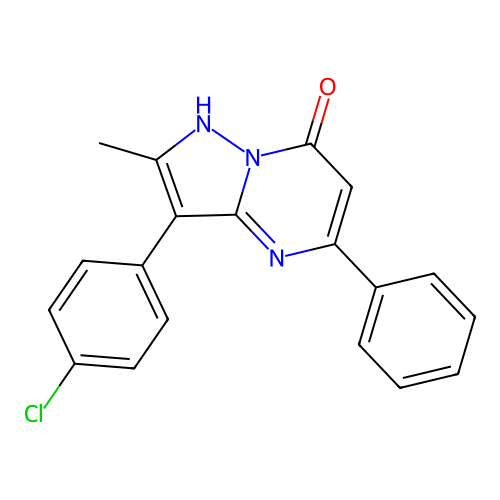 3-(4-chlorophenyl)-2-methyl-5-phenylpyrazolo[1,5-a]pyrimidin-7(4H)-one structure