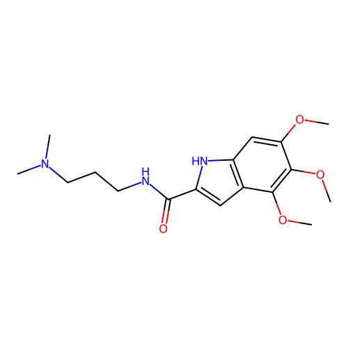 N-[3-(dimethylamino)propyl]-4,5,6-trimethoxy-1H-indole-2-carboxamide structure