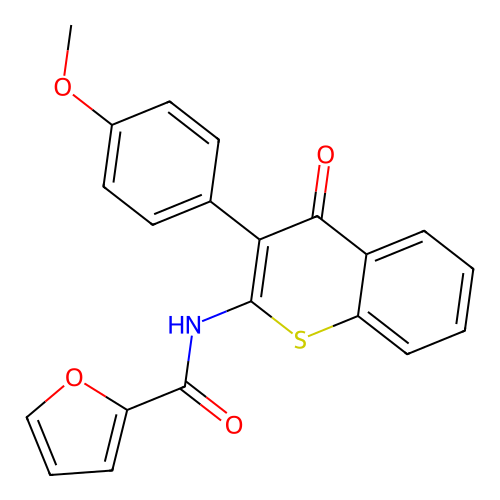N-(3-(4-methoxyphenyl)-4-oxo-4H-thiochromen-2-yl)furan-2-carboxamide structure