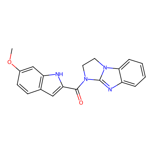 2,3-dihydro-1H-imidazo[1,2-a]benzimidazol-1-yl(6-methoxy-1H-indol-2-yl)methanone structure