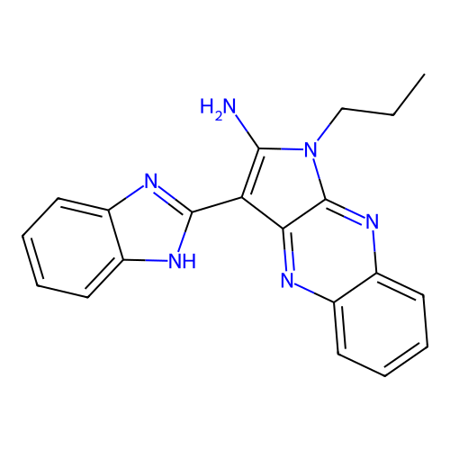 3-(1H-benzimidazol-2-yl)-1-propyl-1H-pyrrolo[2,3-b]quinoxalin-2-amine structure