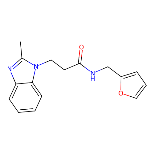 N-(furan-2-ylmethyl)-3-(2-methyl-1H-benzimidazol-1-yl)propanamide structure