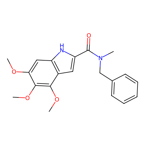 N-benzyl-4,5,6-trimethoxy-N-methyl-1H-indole-2-carboxamide structure