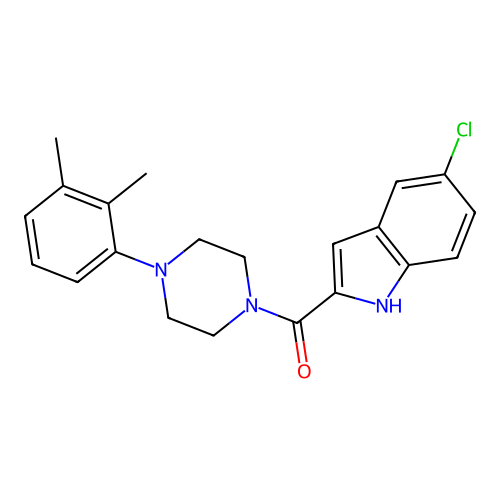 (5-chloro-1H-indol-2-yl)(4-(2,3-dimethylphenyl)piperazin-1-yl)methanone structure