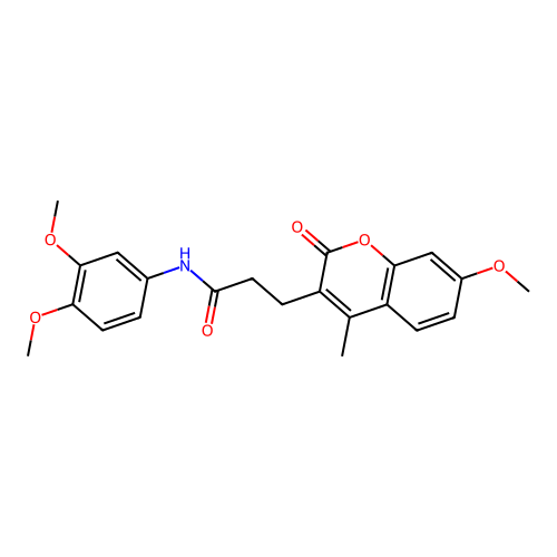 N-(3,4-dimethoxyphenyl)-3-(7-methoxy-4-methyl-2-oxo-2H-chromen-3-yl)propanamide structure