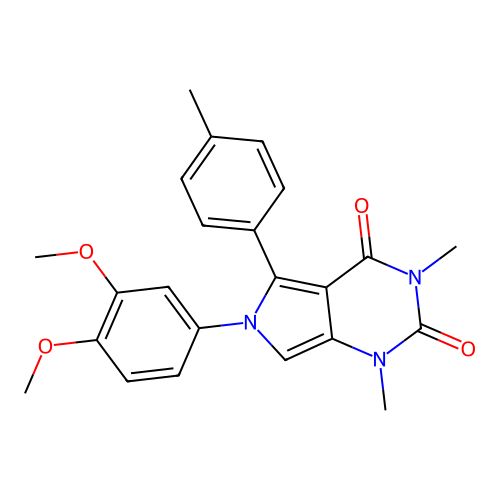 6-(3,4-dimethoxyphenyl)-1,3-dimethyl-5-(4-methylphenyl)-1H-pyrrolo[3,4-d]pyrimidine-2,4(3H,6H)-dione structure