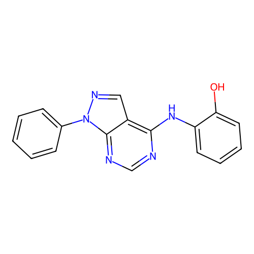 2-((1-phenyl-1H-pyrazolo[3,4-d]pyrimidin-4-yl)amino)phenol structure