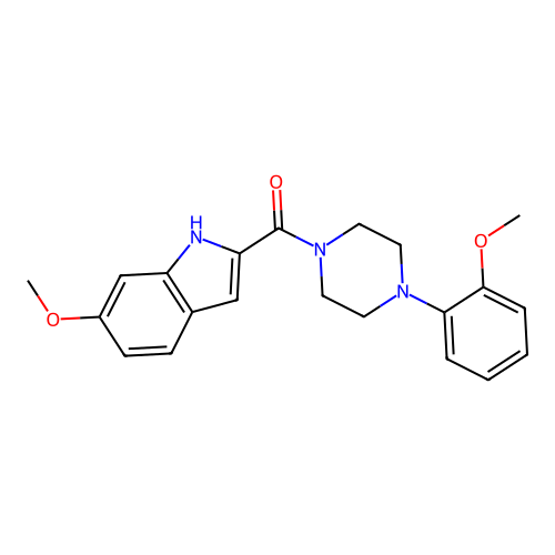 (6-methoxy-1H-indol-2-yl)-[4-(2-methoxyphenyl)piperazin-1-yl]methanone structure
