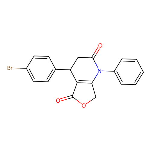4-(4-bromophenyl)-1-phenyl-4,7-dihydrofuro[3,4-b]pyridine-2,5(1H,3H)-dione structure