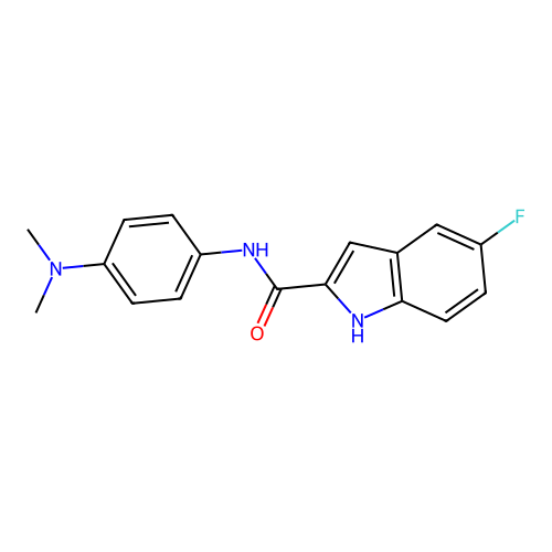 N-(4-(dimethylamino)phenyl)-5-fluoro-1H-indole-2-carboxamide structure