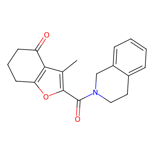 2-(3,4-dihydroisoquinolin-2(1H)-ylcarbonyl)-3-methyl-6,7-dihydro-1-benzofuran-4(5H)-one structure