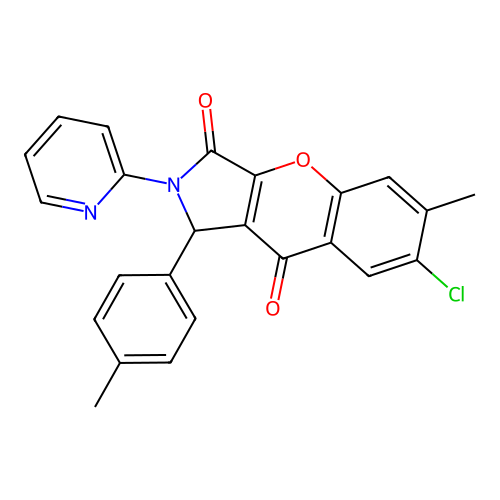 7-chloro-6-methyl-1-(4-methylphenyl)-2-pyridin-2-yl-1H-chromeno[2,3-c]pyrrole-3,9-dione structure
