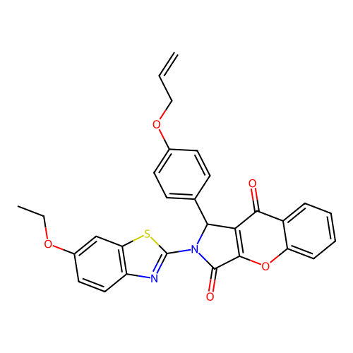 1-(4-(allyloxy)phenyl)-2-(6-ethoxybenzo[d]thiazol-2-yl)-1,2-dihydrochromeno[2,3-c]pyrrole-3,9-dione structure