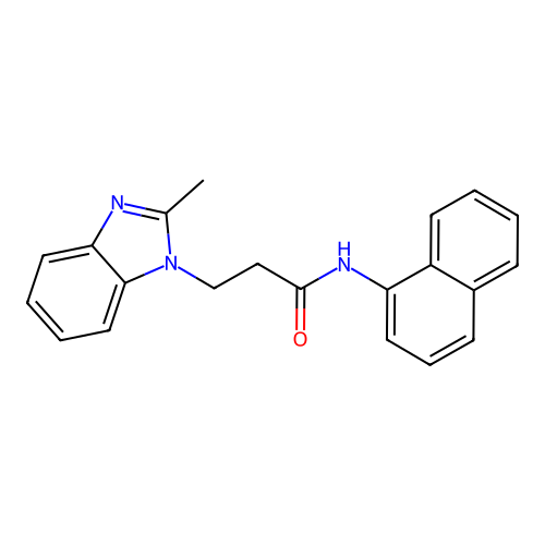 3-(2-methyl-1H-benzimidazol-1-yl)-N-(naphthalen-1-yl)propanamide structure