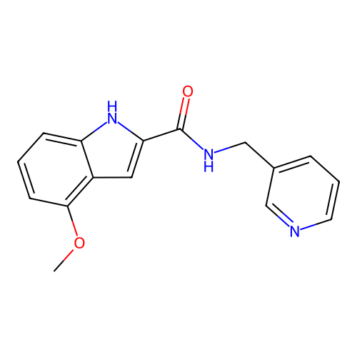 4-methoxy-N-(pyridin-3-ylmethyl)-1H-indole-2-carboxamide structure