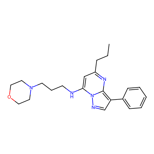N-[3-(morpholin-4-yl)propyl]-3-phenyl-5-propylpyrazolo[1,5-a]pyrimidin-7-amine structure