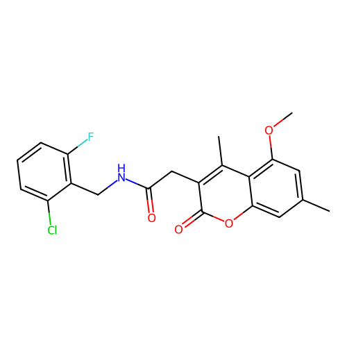 N-(2-chloro-6-fluorobenzyl)-2-(5-methoxy-4,7-dimethyl-2-oxo-2H-chromen-3-yl)acetamide structure
