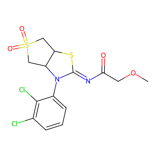 N-[(2E)-3-(2,3-dichlorophenyl)-5,5-dioxidotetrahydrothieno[3,4-d][1,3]thiazol-2(3H)-ylidene]-2-methoxyacetamide structure