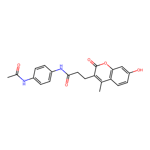 N-(4-acetamidophenyl)-3-(7-hydroxy-4-methyl-2-oxo-2H-chromen-3-yl)propanamide structure