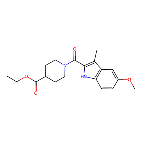 ethyl 1-(5-methoxy-3-methyl-1H-indole-2-carbonyl)piperidine-4-carboxylate structure