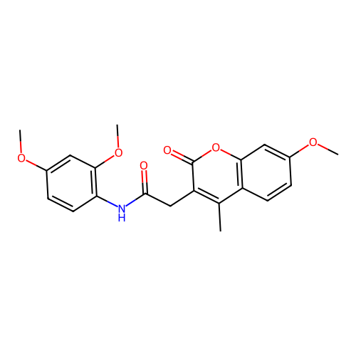 N-(2,4-dimethoxyphenyl)-2-(7-methoxy-4-methyl-2-oxo-2H-chromen-3-yl)acetamide structure