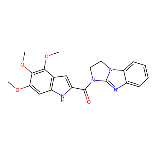 1,2-dihydroimidazo[1,2-a]benzimidazol-3-yl-(4,5,6-trimethoxy-1H-indol-2-yl)methanone structure
