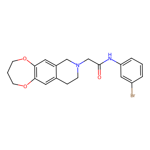 N-(3-bromophenyl)-2-(3,4,9,10-tetrahydro-2H-[1,4]dioxepino[2,3-g]isoquinolin-8(7H)-yl)acetamide structure