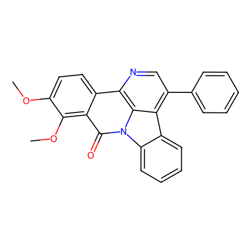 6,7-dimethoxy-1-phenyl-8H-benzo[c]indolo[3,2,1-ij][1,5]naphthyridin-8-one structure