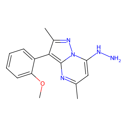 7-Hydrazinyl-3-(2-methoxyphenyl)-2,5-dimethylpyrazolo[1,5-a]pyrimidine structure