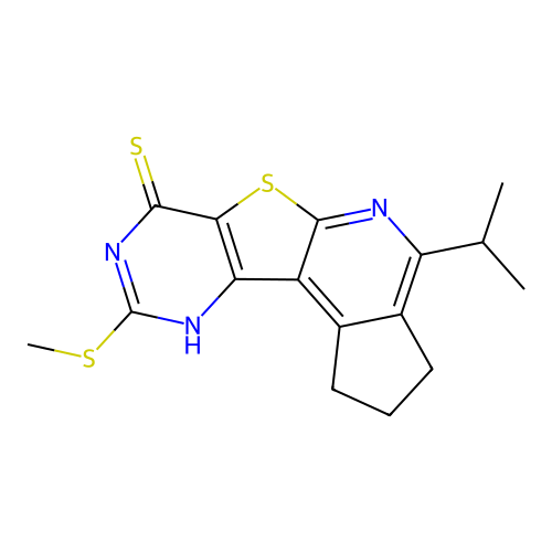 4-isopropyl-9-(methylthio)-2,3-dihydro-1H-cyclopenta[4',5']pyrido[3',2':4,5]thieno[3,2-d]pyrimidine-7-thiol structure